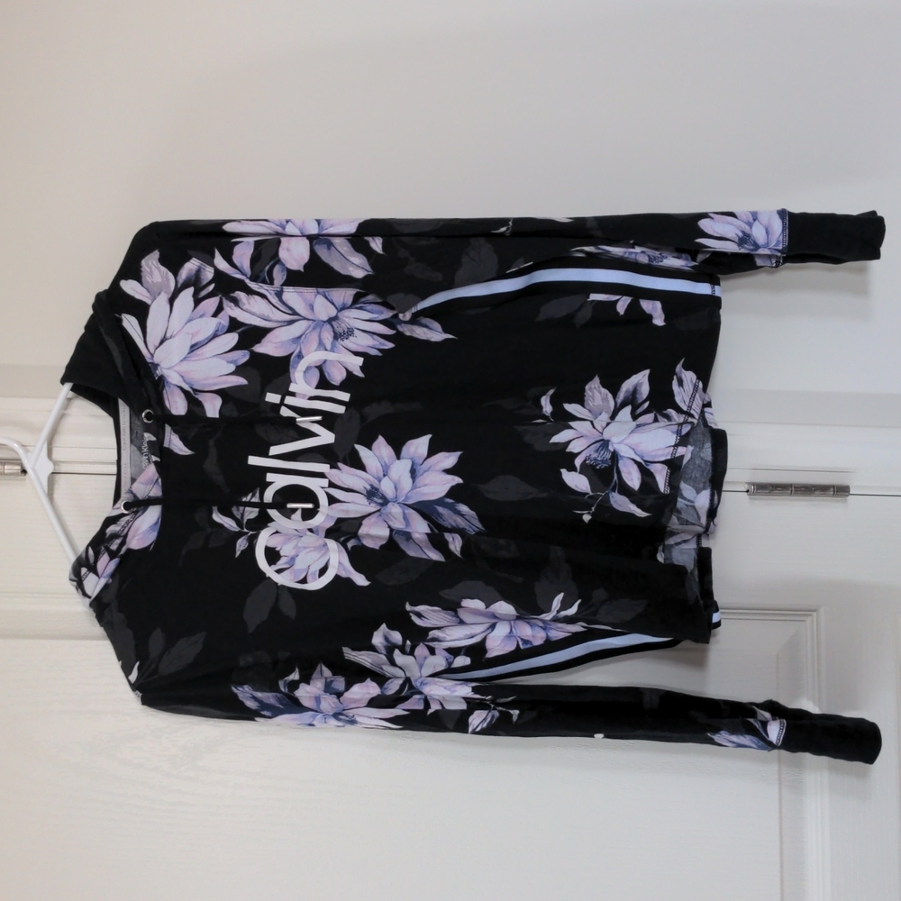 Calvin Klein cropped floral hoodie